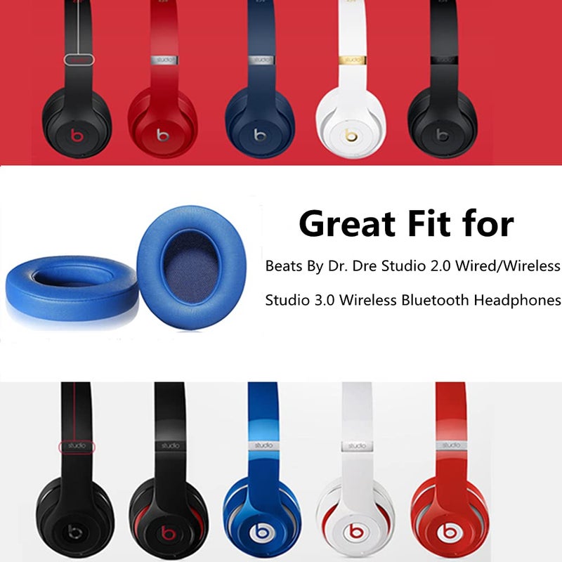 Koffmon Studio3.0 Replacement Earpads Ear Pad Cushion Cover Compatible with Beats by Dr.Dre Studio 2.0 Wired/Wireless & Studio 3.0 Over-Ear Headphones (Blue) - Image 4